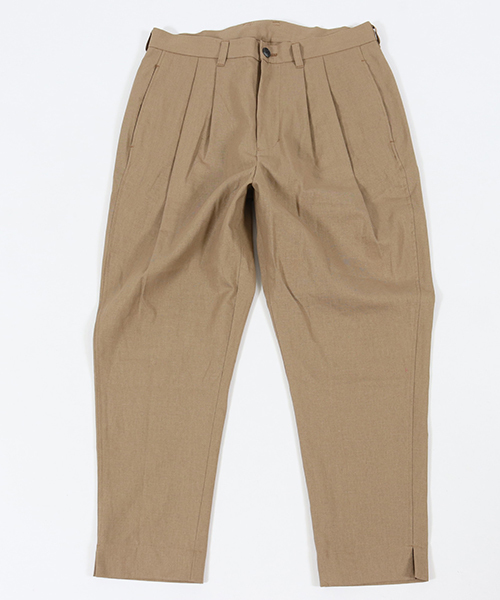 ANGENEHM（アンゲネーム）の「mp6796-Cotton Linen Tuck Tapered Ankle Pants(MADE IN JAPAN) パンツ（その他パンツ・メンズ・ブラック/ベージュ/グレー/グリーン・S/M/L）」の13枚目の写真