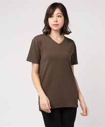 【Bl】コットンモダール半袖VネックTシャツ