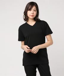【Bl】コットンモダール半袖VネックTシャツ