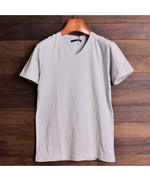 Bling Leads(ブリングリーズ)の「【Bl】コットンモダール半袖VネックTシャツ(Tシャツ/カットソー・レディース・ホワイト/ライトグレー/ブラック/ベージュ/カーキ/ピンク・MEDIUM/LARGE/X-LARGE)」の12枚目の写真