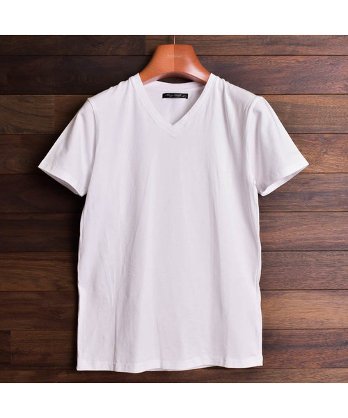 Bling Leads(ブリングリーズ)の「【Bl】コットンモダール半袖VネックTシャツ(Tシャツ/カットソー・レディース・ホワイト/ライトグレー/ブラック/ベージュ/カーキ/ピンク・MEDIUM/LARGE/X-LARGE)」の14枚目の写真