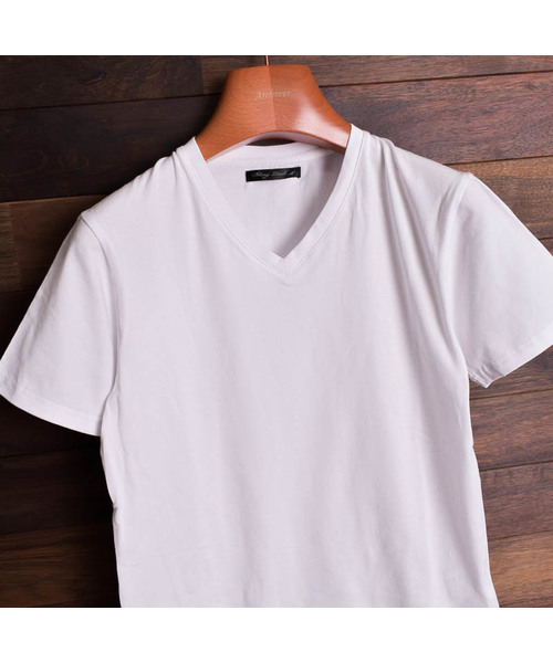 Bling Leads(ブリングリーズ)の「【Bl】コットンモダール半袖VネックTシャツ(Tシャツ/カットソー・レディース・ホワイト/ライトグレー/ブラック/ベージュ/カーキ/ピンク・MEDIUM/LARGE/X-LARGE)」の13枚目の写真