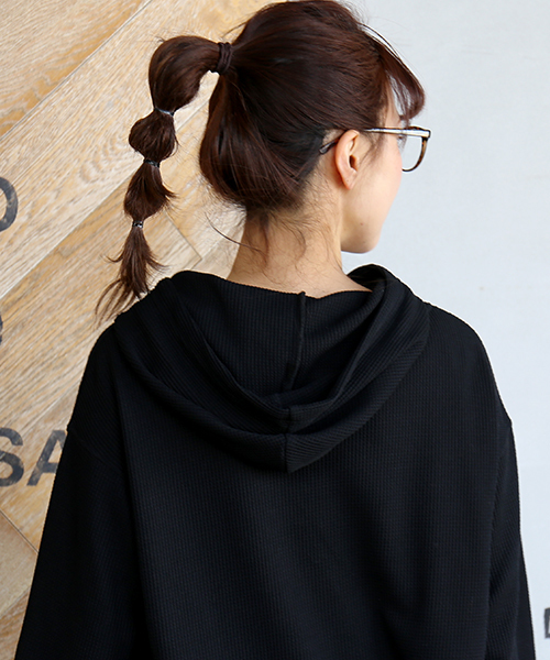 n'ee-ne(ネーネ)の「ワッフルパーカワンピース(ワンピース・レディース・ブラック/グレー/ベージュ・FREE)」の6枚目の写真