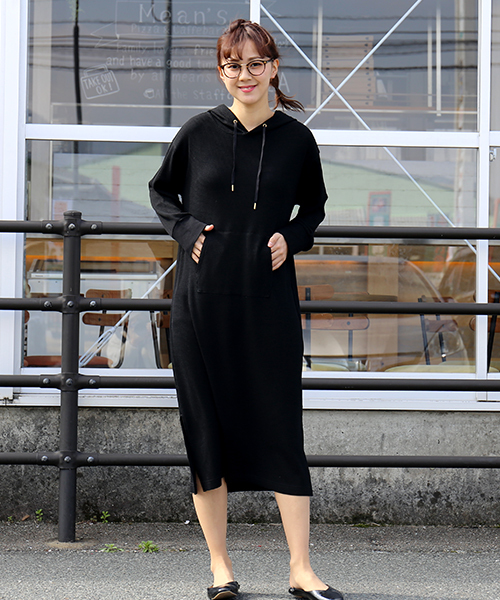 n'ee-ne(ネーネ)の「ワッフルパーカワンピース(ワンピース・レディース・ブラック/グレー/ベージュ・FREE)」の15枚目の写真