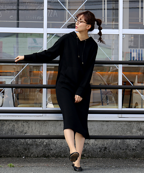 n'ee-ne(ネーネ)の「ワッフルパーカワンピース(ワンピース・レディース・ブラック/グレー/ベージュ・FREE)」の10枚目の写真