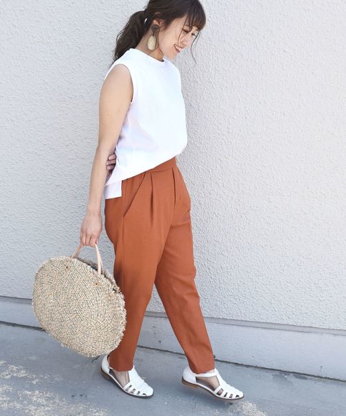 SHIPS（シップス）の「〈手洗い可能〉ウォッシャブルテーパードパンツ（その他パンツ・レディース・ネイビー/ベージュ/オレンジ・38/40/36）」の6枚目の写真