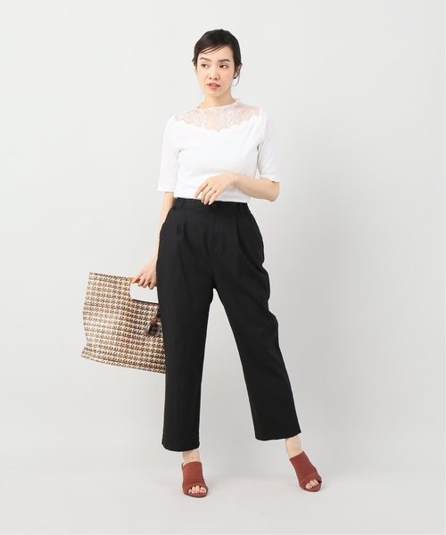 JOINT WORKS(ジョイントワークス)の「リネンレーヨンタックテーパードパンツ(その他パンツ・レディース・ブラック/カーキ/イエロー・FREE)」の4枚目の写真