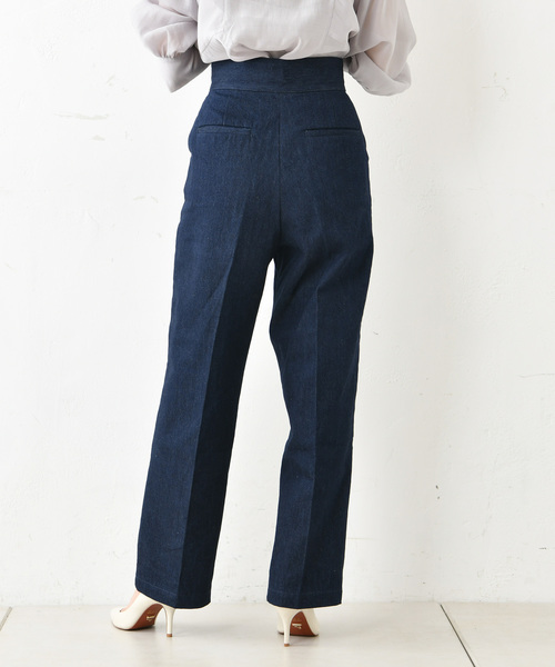 DouDou(ドゥドゥ)の「ハイウエストデニム(デニムパンツ・レディース・インディゴブルー・36/38)」の14枚目の写真