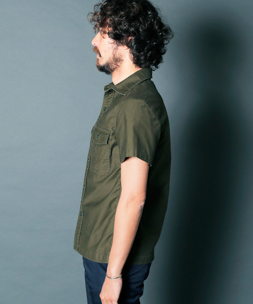Magine（マージン）の「【Magine】SULFUR STRETCH FATIGUE SHRTS S/S : ストレッチファティーグシャツ（シャツ/ブラウス・メンズ・ネイビー/ブラック/オリーブ・44/46/48）」の7枚目の写真