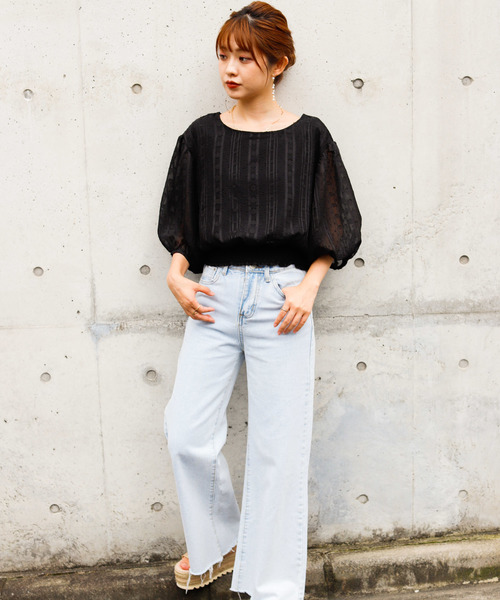 VANNIE U（ヴァニーユー）の「VANNIE U シャーリングボリュームレースブラウス（シャツ/ブラウス・レディース・ホワイト/ブラック・FREE）」の11枚目の写真