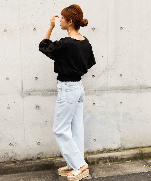 VANNIE U（ヴァニーユー）の「VANNIE U シャーリングボリュームレースブラウス（シャツ/ブラウス・レディース・ホワイト/ブラック・FREE）」の12枚目の写真