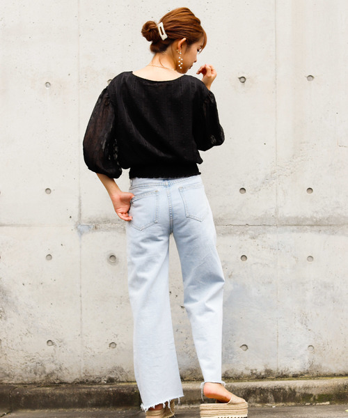 VANNIE U（ヴァニーユー）の「VANNIE U シャーリングボリュームレースブラウス（シャツ/ブラウス・レディース・ホワイト/ブラック・FREE）」の15枚目の写真