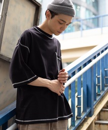 WEGO | WEGO/ワークステッチビッグ5分袖Tシャツ(Tシャツ/カットソー)