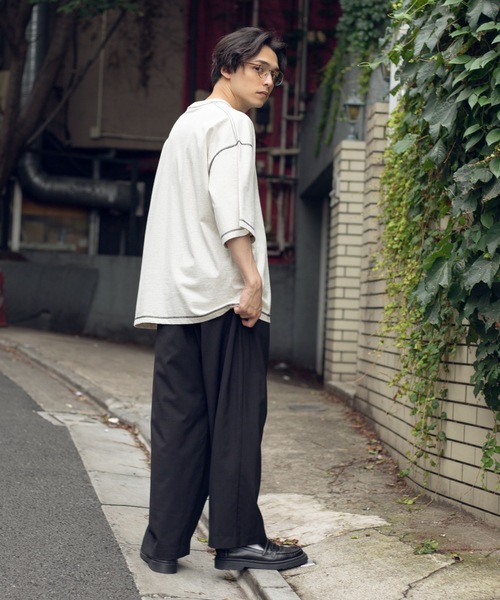 WEGO（ウィゴー）の「WEGO/ワークステッチビッグシルエット5分袖Tシャツ（Tシャツ/カットソー・メンズ・ブラック/ワイン/ブラウン/オートミール・MEDIUM/LARGE）」の17枚目の写真