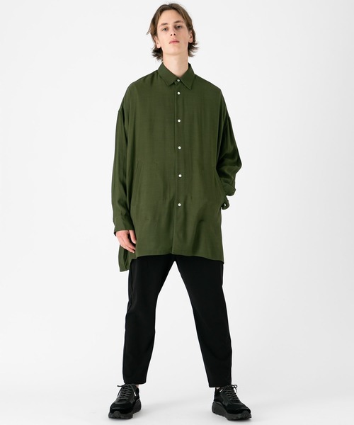 CLANE（クラネ）の「【CLANE HOMME】オーバーサイズシャツ/27108-1081（シャツ/ブラウス・メンズ・ホワイト/カーキ・1/2）」の9枚目の写真