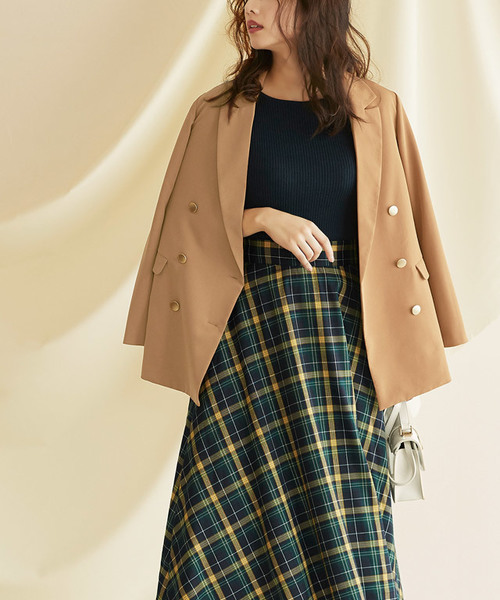 Pierrot（ピエロ）の「ダブルボタンジャケット（テーラードジャケット・レディース・ベージュ系その他/ネイビー・M/L）」の2枚目の写真