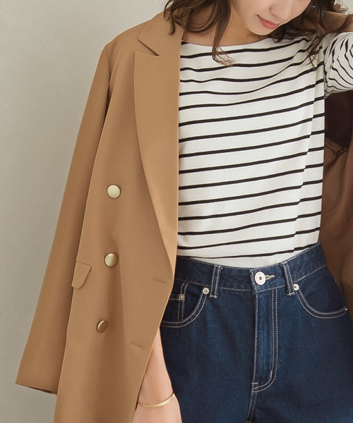 Pierrot（ピエロ）の「ダブルボタンジャケット（テーラードジャケット・レディース・ベージュ系その他/ネイビー・M/L）」の21枚目の写真