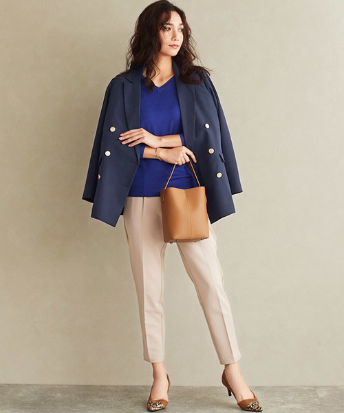 Pierrot（ピエロ）の「ダブルボタンジャケット（テーラードジャケット・レディース・ベージュ系その他/ネイビー・M/L）」の18枚目の写真