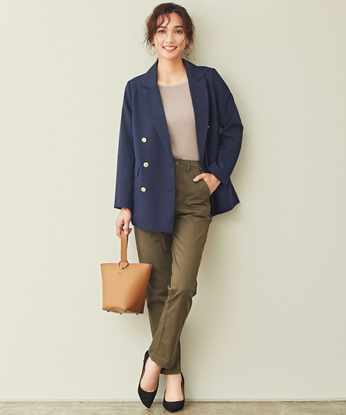 Pierrot（ピエロ）の「ダブルボタンジャケット（テーラードジャケット・レディース・ベージュ系その他/ネイビー・M/L）」の17枚目の写真