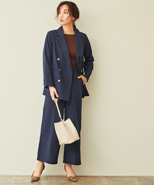 Pierrot（ピエロ）の「ダブルボタンジャケット（テーラードジャケット・レディース・ベージュ系その他/ネイビー・M/L）」の15枚目の写真