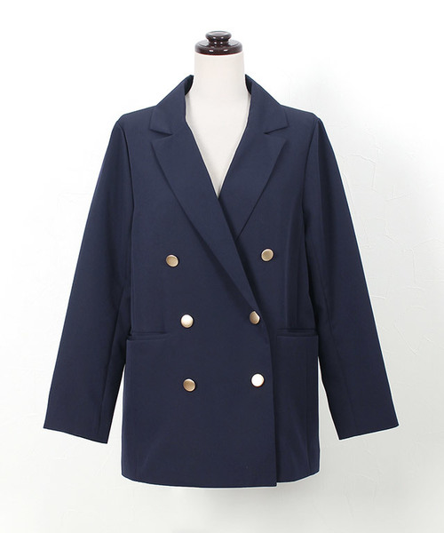 Pierrot（ピエロ）の「ダブルボタンジャケット（テーラードジャケット・レディース・ベージュ系その他/ネイビー・M/L）」の13枚目の写真