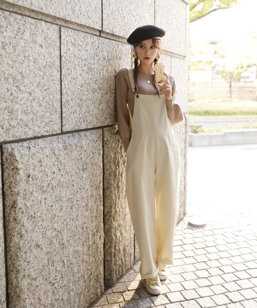 Girly Doll（ガーリードール）の「サロペット  オールインワン ロング丈（サロペット/オーバーオール・レディース・チャコールグレー/ブラック/ベージュ/カーキ/ブラック系その他/グレー系その他/ベージュ系その他/グリーン系その他/キャメル/ホワイト系その他/イエロー系その他/アイボリー/ブルー系その他/ネイビー・FREE）」の15枚目の写真