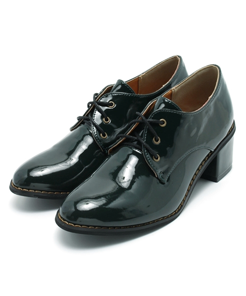 WEGO（ウィゴー）の「WEGO/レースアップヒールシューズ（ドレスシューズ・レディース・ブラック/グリーン/ネイビー/ワイン・24.5/23.5）」の5枚目の写真