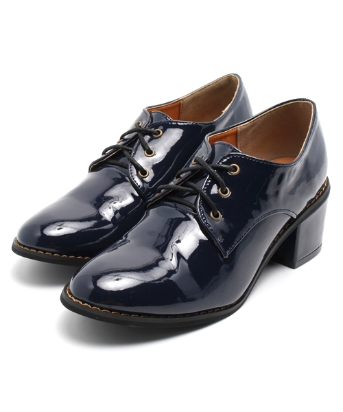 WEGO（ウィゴー）の「WEGO/レースアップヒールシューズ（ドレスシューズ・レディース・ブラック/グリーン/ネイビー/ワイン・24.5/23.5）」の6枚目の写真