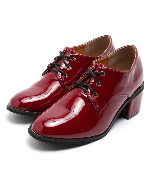 WEGO（ウィゴー）の「WEGO/レースアップヒールシューズ（ドレスシューズ・レディース・ブラック/グリーン/ネイビー/ワイン・24.5/23.5）」の7枚目の写真