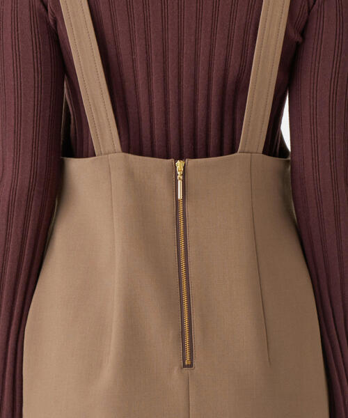 EMMEL REFINES（エメルリファインズ）の「FC PE/W STRC バックルジャンスカ / ジャンパースカート（ジャンパースカート・レディース・モカ/オフホワイト/ブラック・S/M）」の9枚目の写真