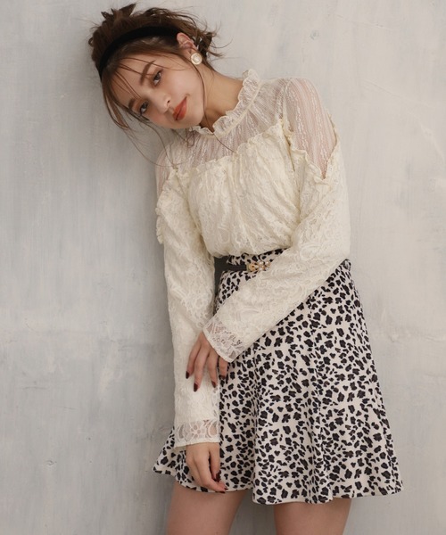 one after another NICE CLAUP（ワンアフターアナザーナイスクラップ）の「サーキュラーミニスカート（スカート・レディース・ブラック/ブラウン/ブラウン系その他/ベージュ系その他/レオパード・FREE）」の6枚目の写真