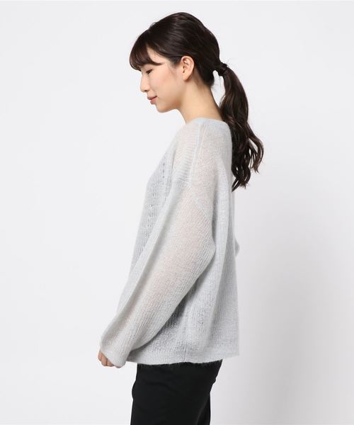 LOWRYS FARM（ローリーズファーム）の「モヘアプルオーバー　858017（ニット/セーター・レディース・チャコールグレー/ライトグレー/ベージュ・FREE）」の4枚目の写真