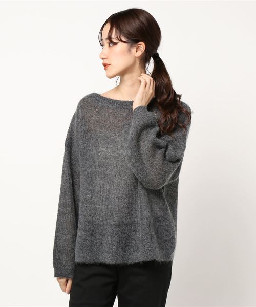 LOWRYS FARM（ローリーズファーム）の「モヘアプルオーバー　858017（ニット/セーター・レディース・チャコールグレー/ライトグレー/ベージュ・FREE）」の9枚目の写真