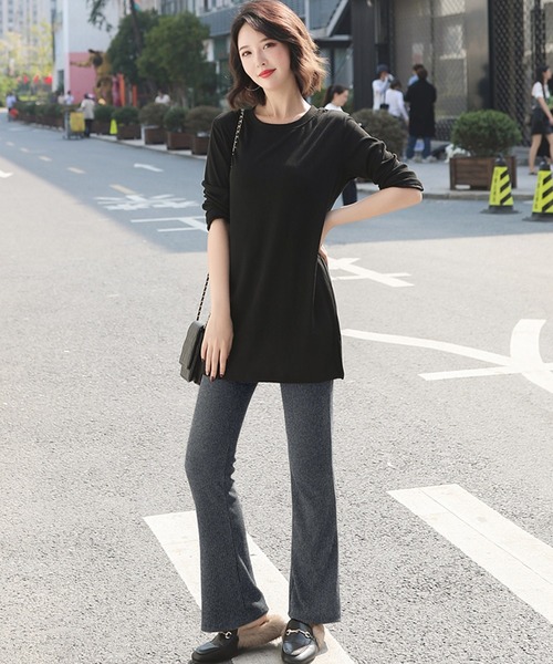 Kati グレー ニットフレアパンツ　完売品 Kati グレー ニットフレアパンツ 完売品