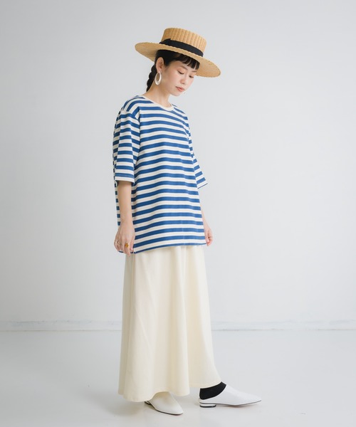 Libra Cue（リブラ キュー）の「Libra スウェットフレアスカート（スカート・レディース・ネイビー/ホワイト/グレー・FREE）」の4枚目の写真