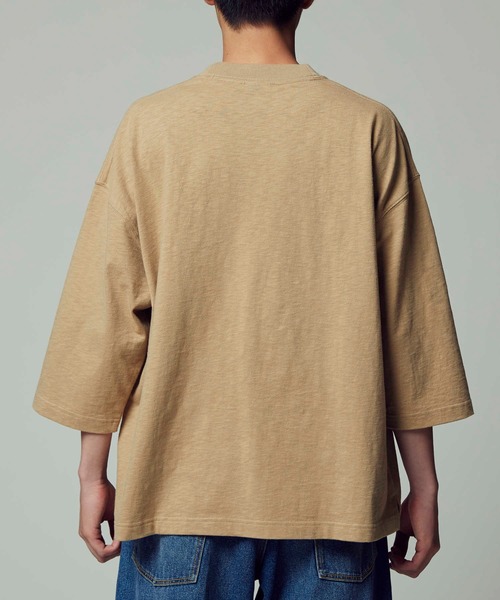 RAG MACHINE（ラグマシーン）の「【RAG MACHINE】無地ビッグシルエット7分Ｔシャツ（Tシャツ/カットソー・メンズ・ブラック/ベージュ/オフホワイト/オリーブ・L/XL/M）」の9枚目の写真