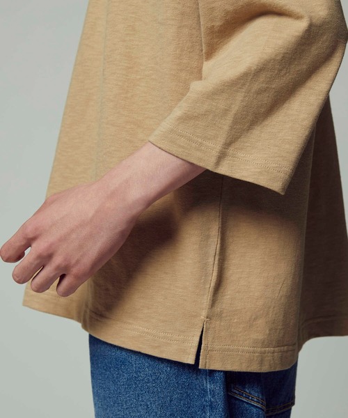 RAG MACHINE（ラグマシーン）の「【RAG MACHINE】無地ビッグシルエット7分Ｔシャツ（Tシャツ/カットソー・メンズ・ブラック/ベージュ/オフホワイト/オリーブ・L/XL/M）」の8枚目の写真