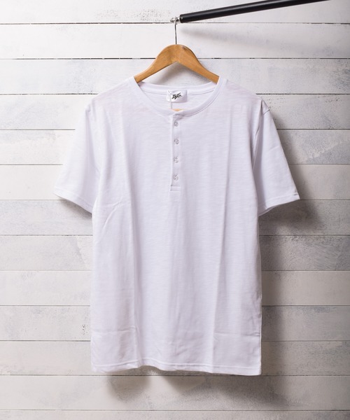 B.I.D.（ビーアイディー）の「スラブ天竺ヘンリーネックTシャツ（Tシャツ/カットソー・レディース・ホワイト/ブラック/ネイビー/グレー/ピンク・MEDIUM/LARGE/X-LARGE）」の9枚目の写真