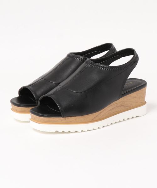 KOBE LETTUCE（コウベレタス）の「バックストラップソフトレザータッチウェッジソールサンダル（サンダル・レディース・アイボリー/キャメル/ブラック・L/LL/M/S）」の11枚目の写真