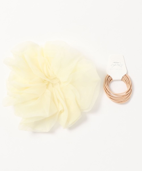 apres jour（アプレジュール）の「【apres jour×ARIAZ】ボリュームシアーシュシュ（シュシュ・レディース・ブラック/ベージュ/アイボリー/ミント/ライトピンク・FREE）」の6枚目の写真