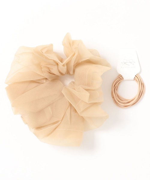 apres jour（アプレジュール）の「【apres jour×ARIAZ】ボリュームシアーシュシュ（シュシュ・レディース・ブラック/ベージュ/アイボリー/ミント/ライトピンク・FREE）」の8枚目の写真