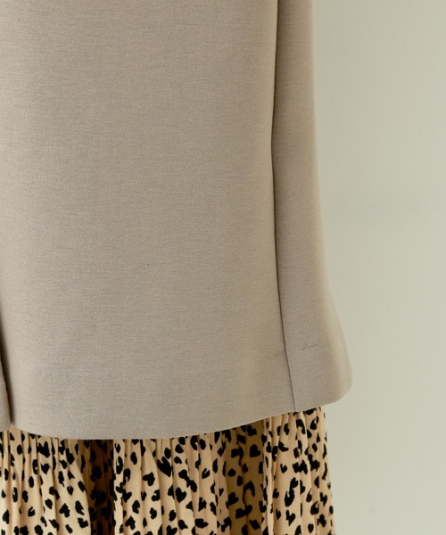 n'ee-ne（ネーネ）の「ダイバー素材　ノーカラーコート（ノーカラーコート・レディース・ブラック/グレイッシュベージュ/カーキ/グレー/ネイビー/ベージュ・M/L）」の16枚目の写真