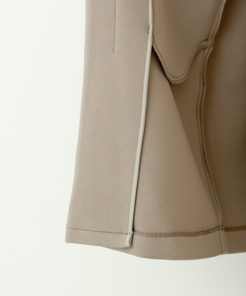 n'ee-ne（ネーネ）の「ダイバー素材　ノーカラーコート（ノーカラーコート・レディース・ブラック/グレイッシュベージュ/カーキ/グレー/ネイビー/ベージュ・M/L）」の20枚目の写真