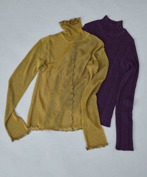 INella（イネラ）の「【INella(イネラ)】トゥープライハイネックニットトップス（ニット/セーター・レディース・パープル/ブラウン/グリーン・FREE）」の18枚目の写真