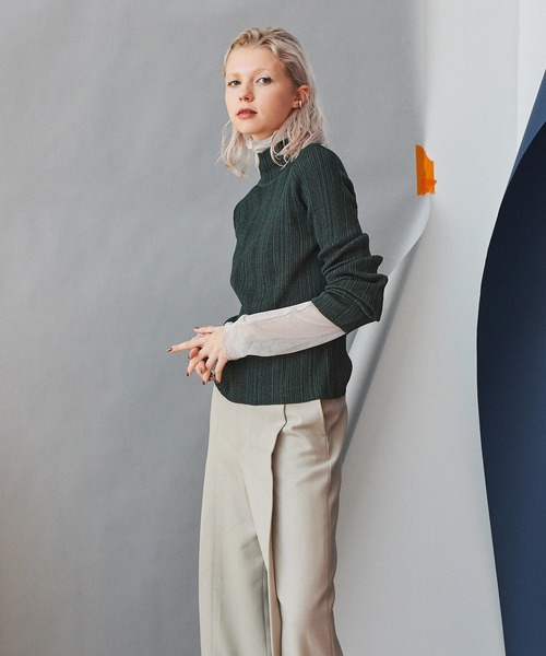 INella（イネラ）の「【INella(イネラ)】トゥープライハイネックニットトップス（ニット/セーター・レディース・パープル/ブラウン/グリーン・FREE）」の19枚目の写真