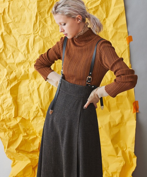 INella（イネラ）の「【INella(イネラ)】トゥープライハイネックニットトップス（ニット/セーター・レディース・パープル/ブラウン/グリーン・FREE）」の14枚目の写真