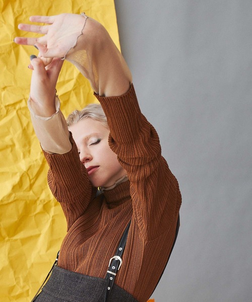 INella（イネラ）の「【INella(イネラ)】トゥープライハイネックニットトップス（ニット/セーター・レディース・パープル/ブラウン/グリーン・FREE）」の22枚目の写真