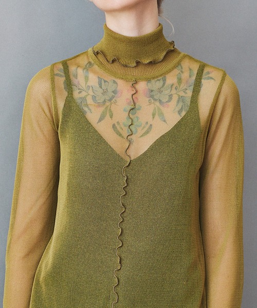 INella（イネラ）の「【INella(イネラ)】トゥープライハイネックニットトップス（ニット/セーター・レディース・パープル/ブラウン/グリーン・FREE）」の16枚目の写真