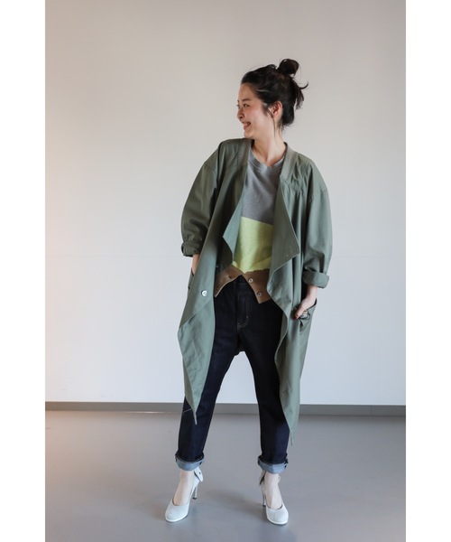 mercibeaucoup,（メルシーボークー）の「わさっトレンチ（トレンチコート・レディース・ベージュ/カーキ/ネイビー・0/01）」の18枚目の写真