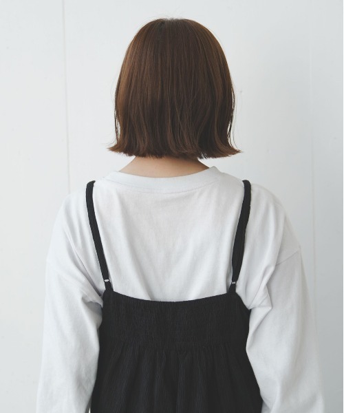 flaner（フラネ）の「ルーズシャーリングサロペット（サロペット/オーバーオール・レディース・ブラック/グレイッシュベージュ・FREE）」の19枚目の写真